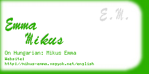 emma mikus business card